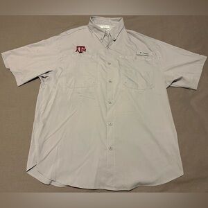 Texas A&M Aggies Columbia PFG Campus Button Down Shirt Men's Medium Gray